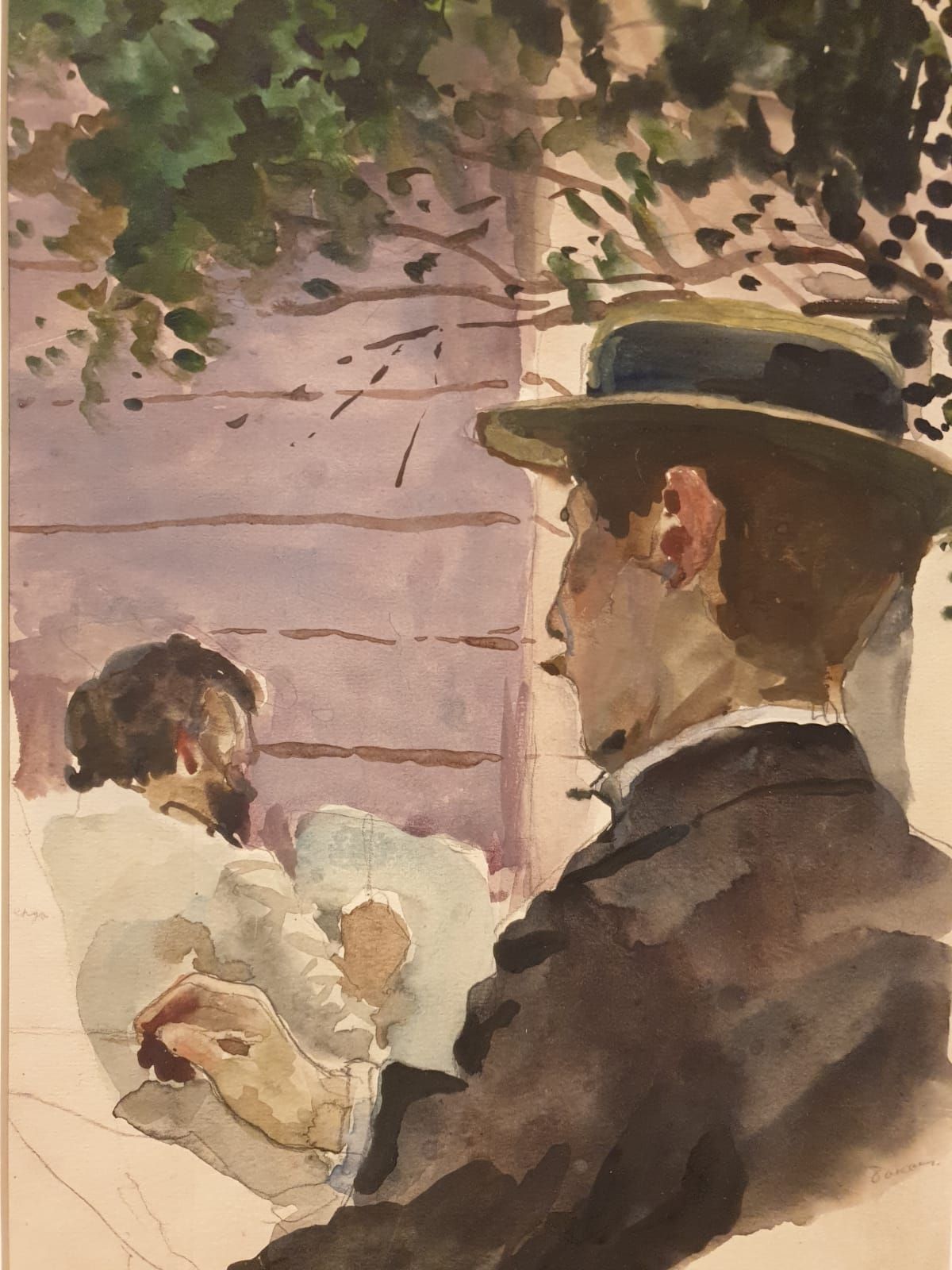 Константин Сомов (1869-1939) Художники А.Н.Бенуа и Л.С.Бакст за работой. 1896