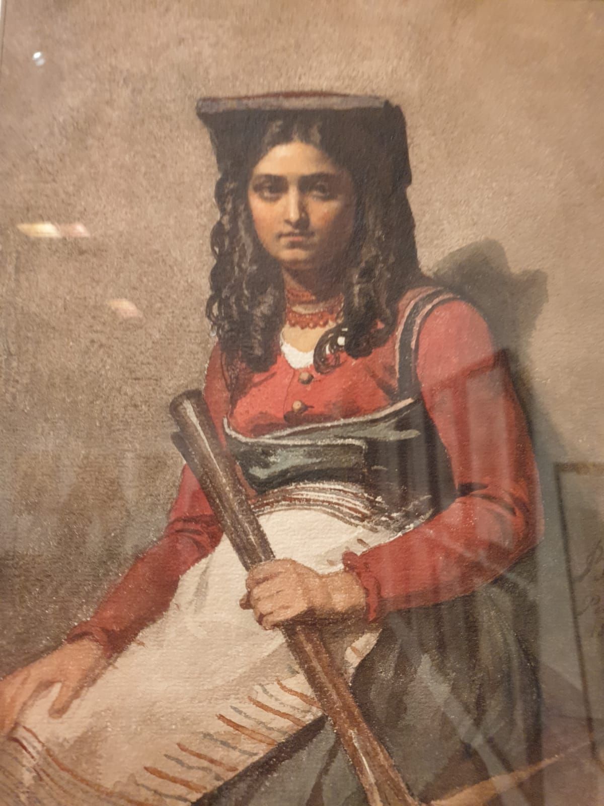 Василий Верещагин (1835-1909) Итальянка в красной кофте с ружьем в руке. 1865