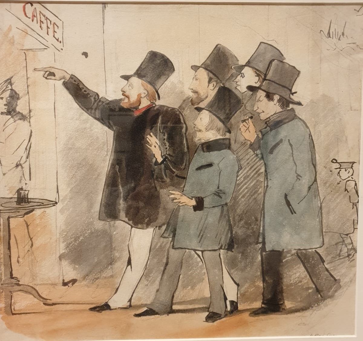 Василий Штернберг (1818-1845) Русские художники в Риме. Первая половина 1840-х. Шарж