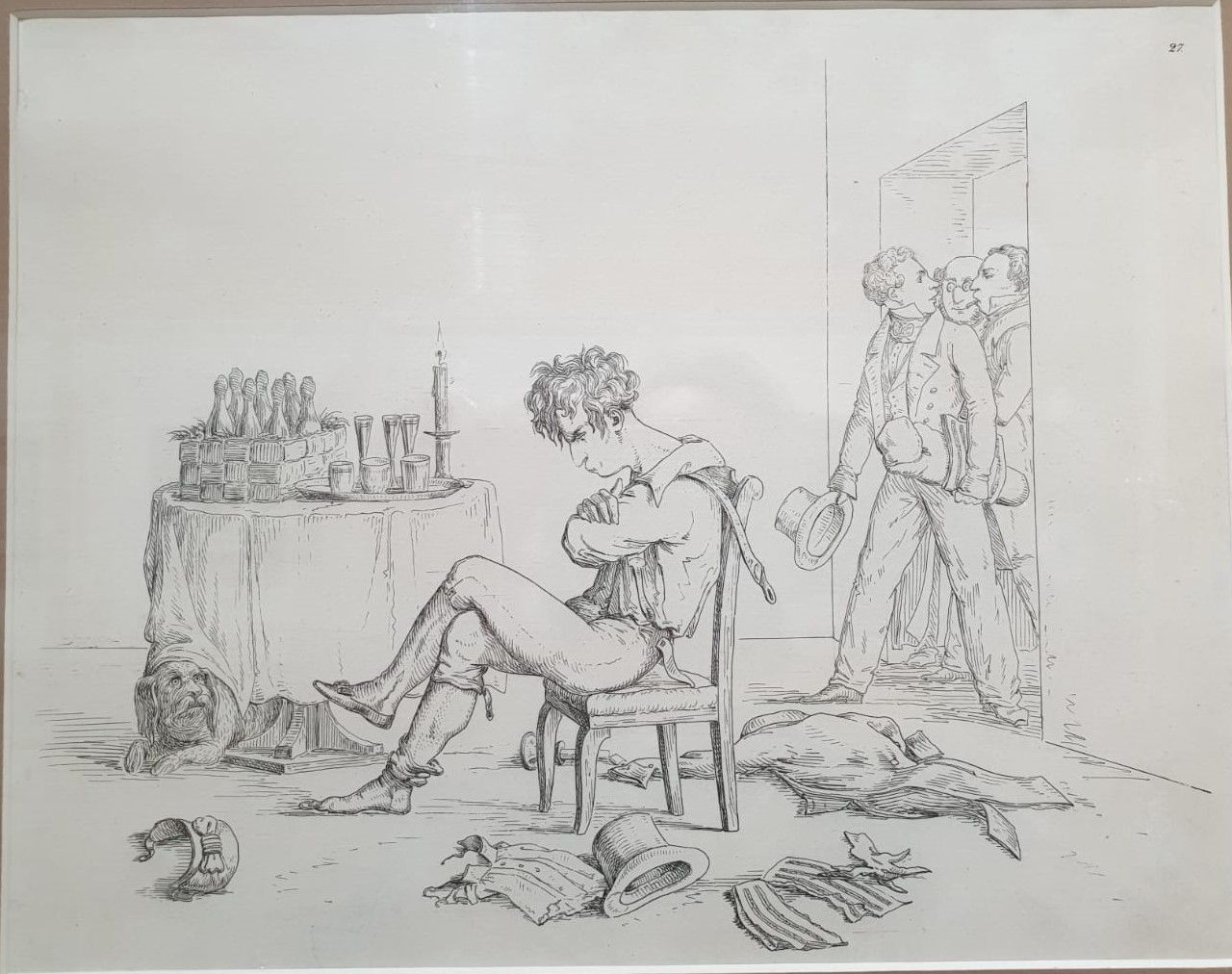 Сапожников А.П. (1795-1855) Лист из альбома Похождения Христиана Христиановича Виольдамура и его Аршета. 1844