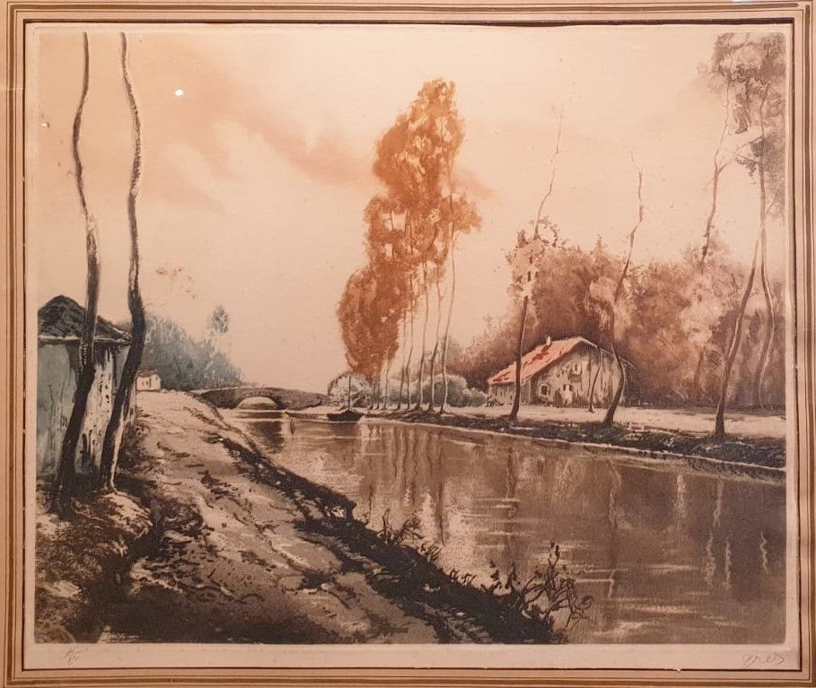 Сергей Черевков Река Le Ganoil 1930 Бумага, офорт