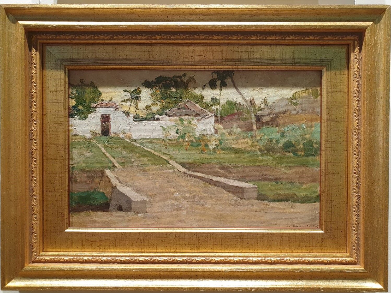 Иван Калмыков Пейзаж с дорогой к храму Бали, 1920-е Картон, масло