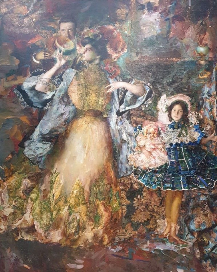 Филипп Малявин Автопортрет с женой и дочерью. 1909-1911 холст, масло