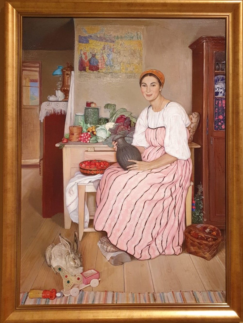 Анастасия Уханова Хозяюшка 1916 холст, фанера, левкас, масло Научно-исследовательский музей при Российской академии художеств, Санкт-Петербург