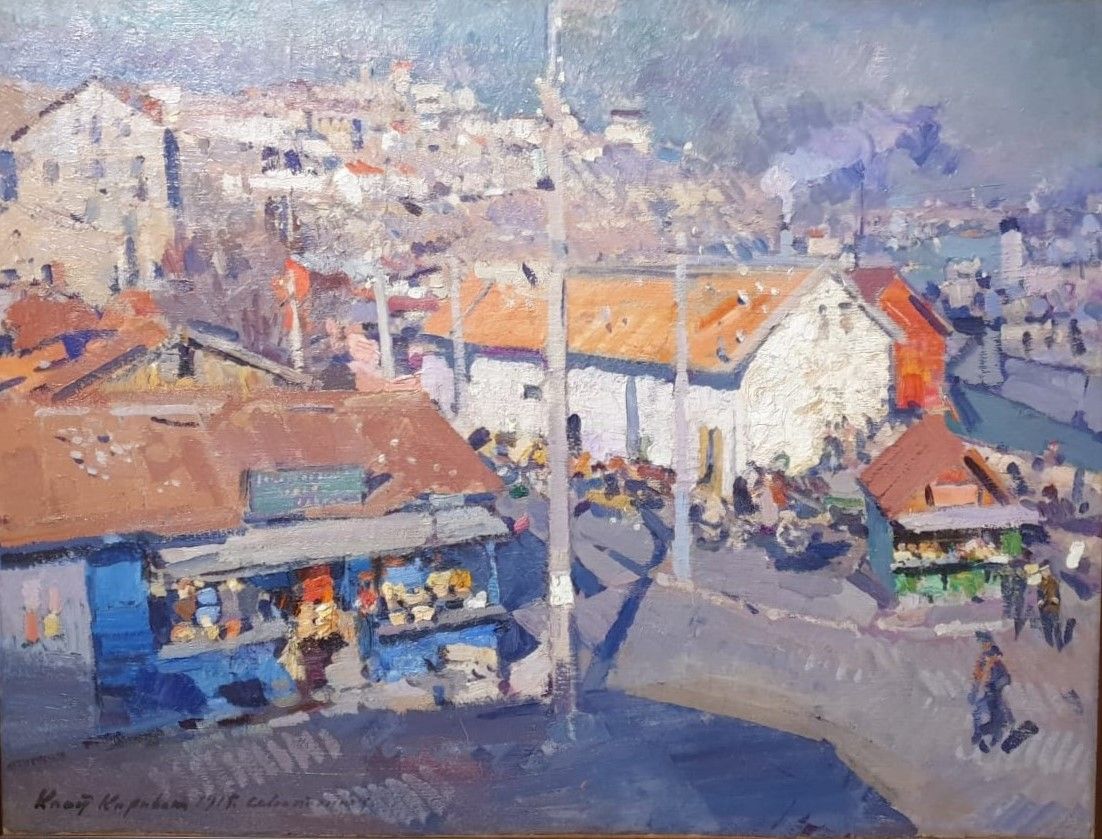 Константин Коровин Севастопольский базар 1915 картон, масло Томский областной художественный музей