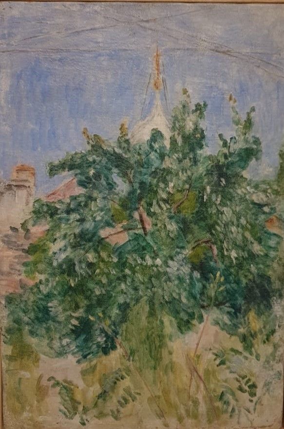 Крона дерева и купол 1920-е бумага, акварель