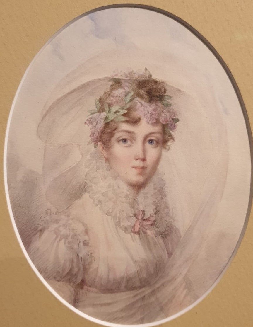 Мюнере Жан Дезире Зинаида Александровна Волконская 1814 бумага, акварель