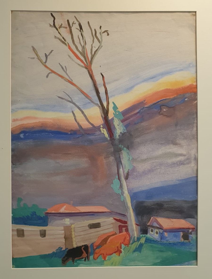Лидия Тимошенко Гроза Бумага, гуашь, 1931
