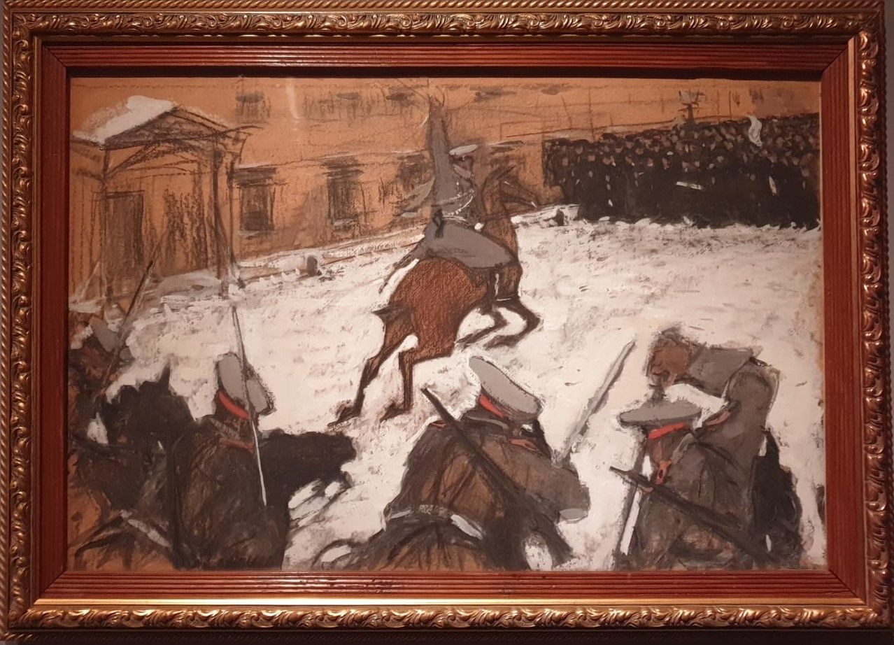 Валентин Серов (1865-1911) Солдатушки, бравы ребятушки, где же ваша слава 1905 картон, темпера, уголь