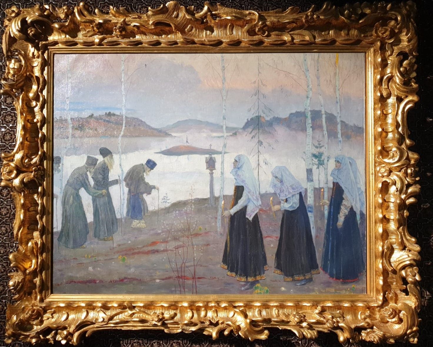 Михаил Нестеров. Отцы-пустынники и жены непорочны. 1933. Холст, масло. Коллекция Российского национального музея музыки.
