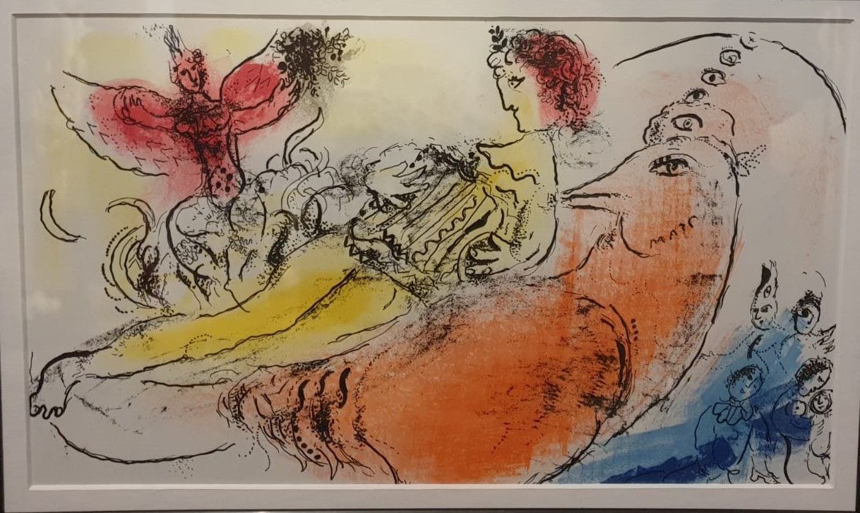 Марк Шагал. Аккордеонист. 1957. Цветная литография