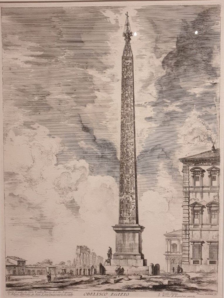 Джованни Батиста Пиранези (1720-1778) Египетский обелиск на площади Сан Джованни ин Латерано 1759 офорт, резец.