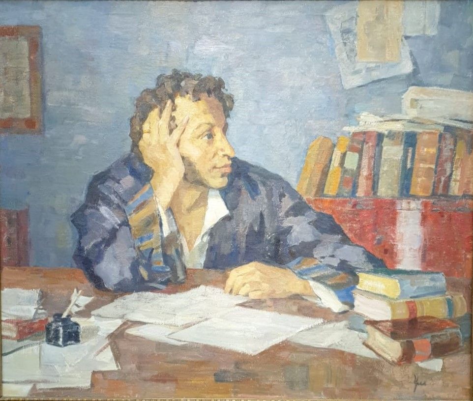 Пушкин за рабочим столом. 1936-1937 холст, масло