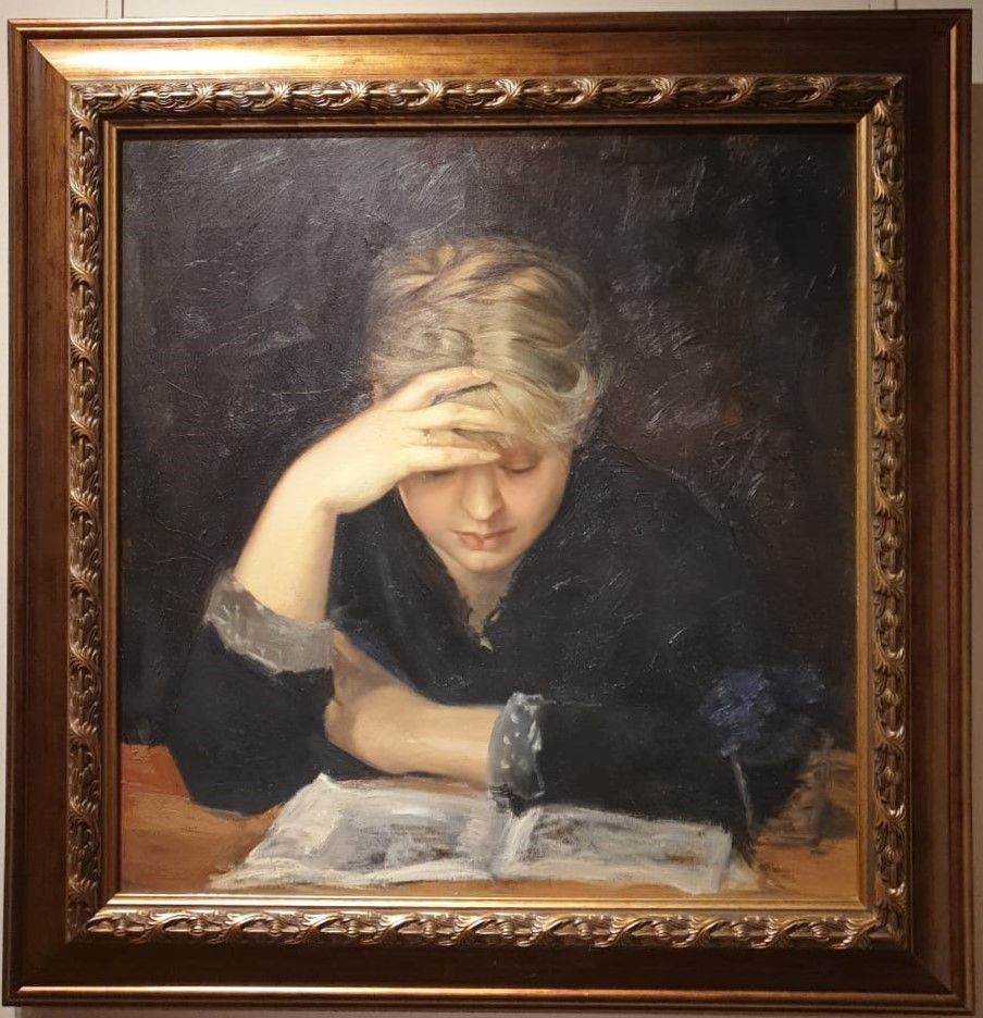 За книгой 1880 холст, масло Копия М. Титаренко