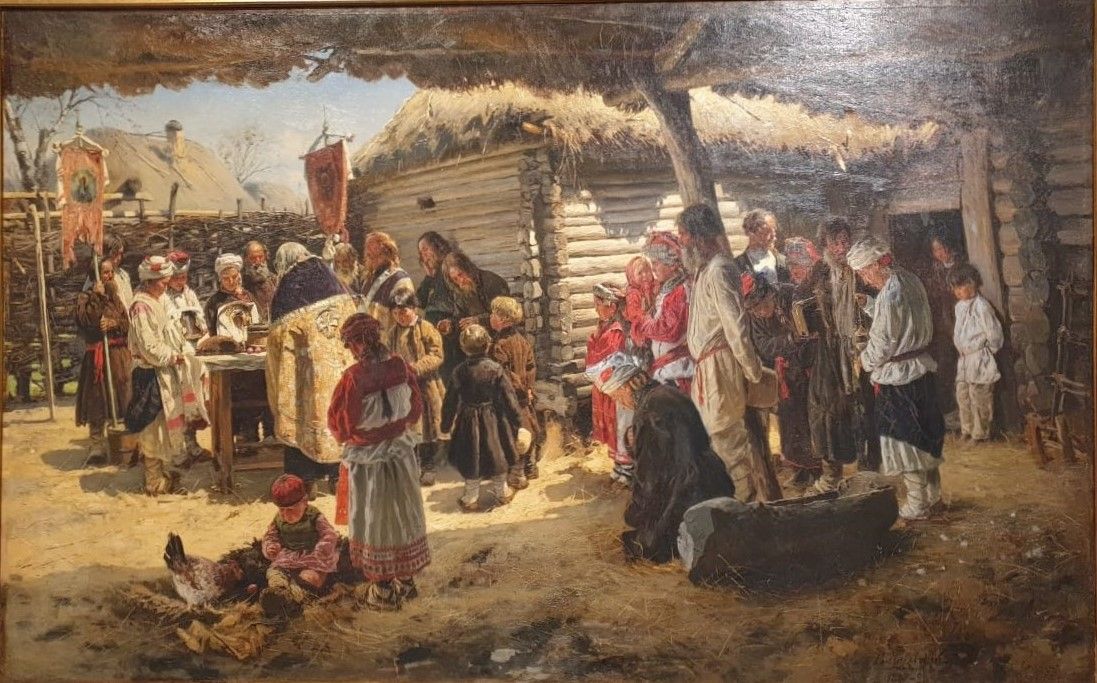 В.Маковский Молебен на Пасху. 1887-1888  холст, масло. Серпуховский историко-художественный музей