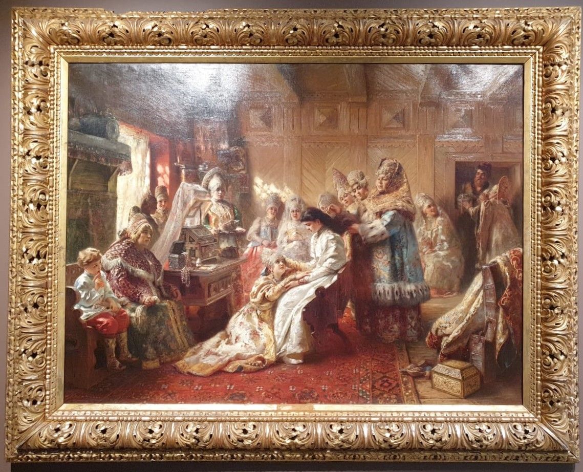 К.Маковский Под венец. 1890 холст, масло. Серпуховский историко-художественный музей