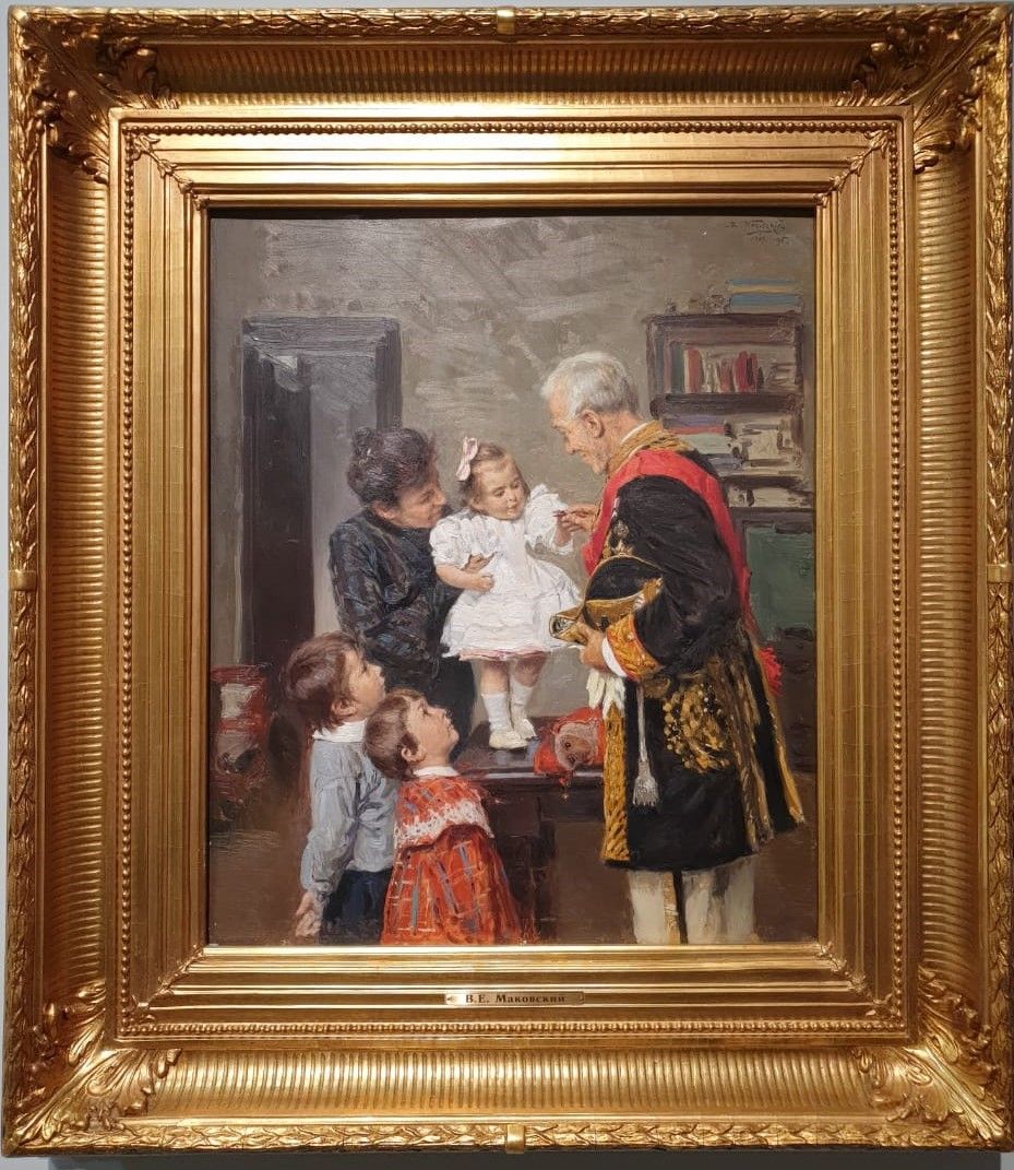 В.Маковский Дедушка. 1904. дерево, масло. частное собрание