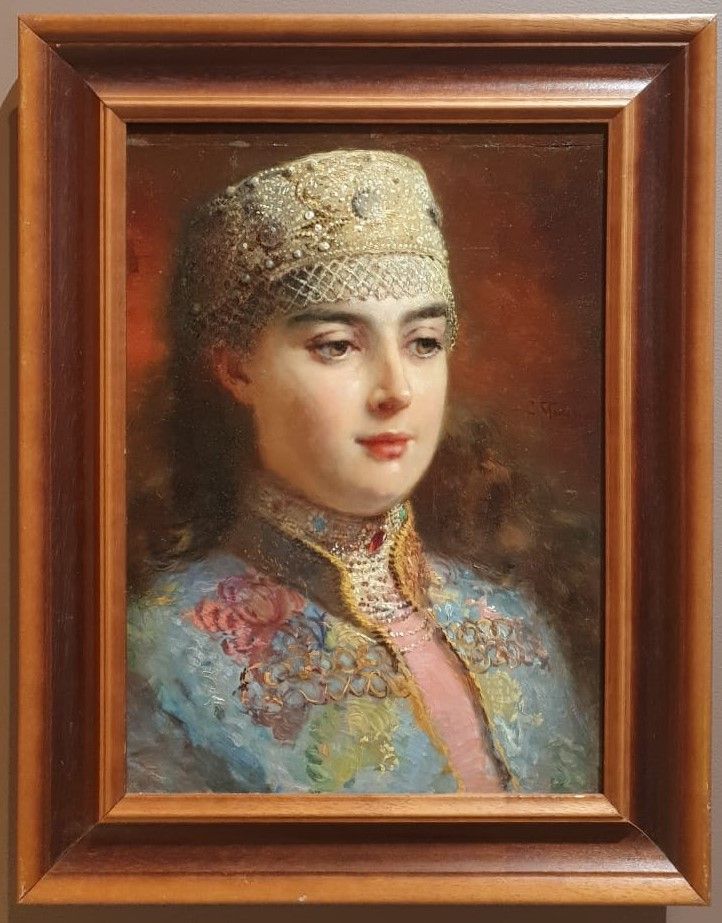 К.Маковский Боярышня. 1897 дерево, масло. Нижегородский государственный художественный музей