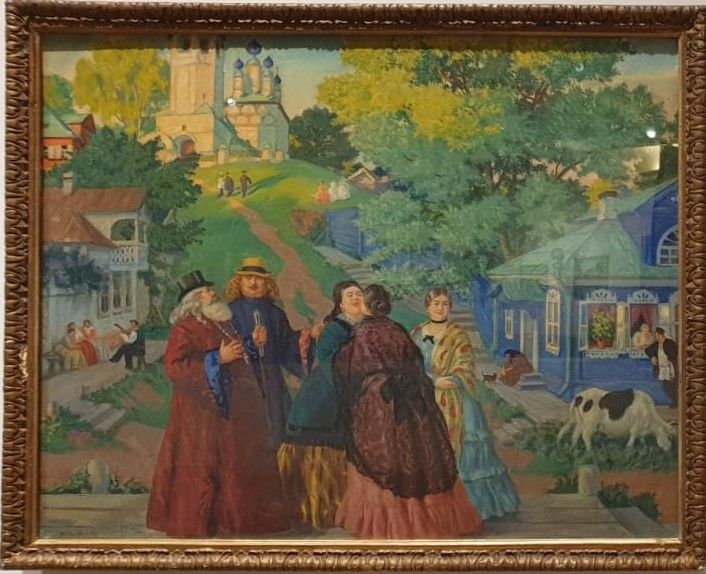 Борис Кустодиев (1878-1927) Встреча (Пасхальный день). 1917 холст, масло