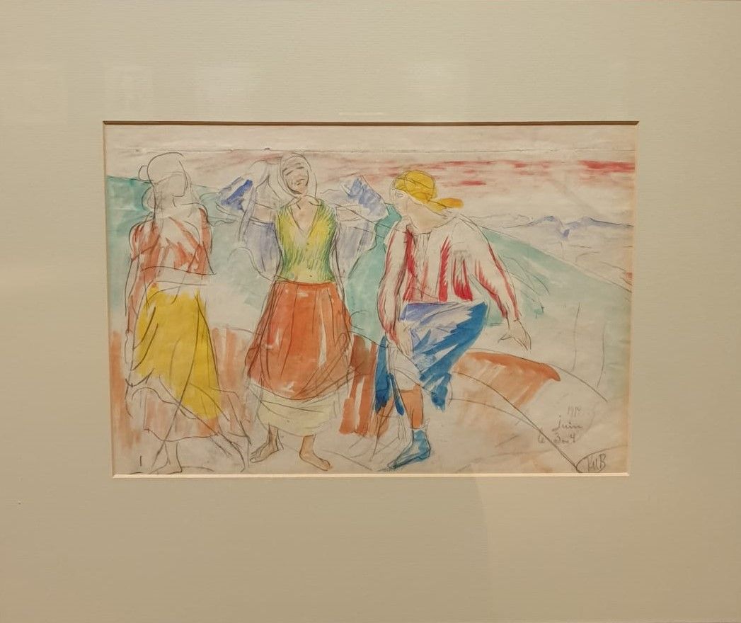 Кузьма Петров-Водкин (1878-1939) Девушки на Волге 1914 бумага, акварель, карандаш