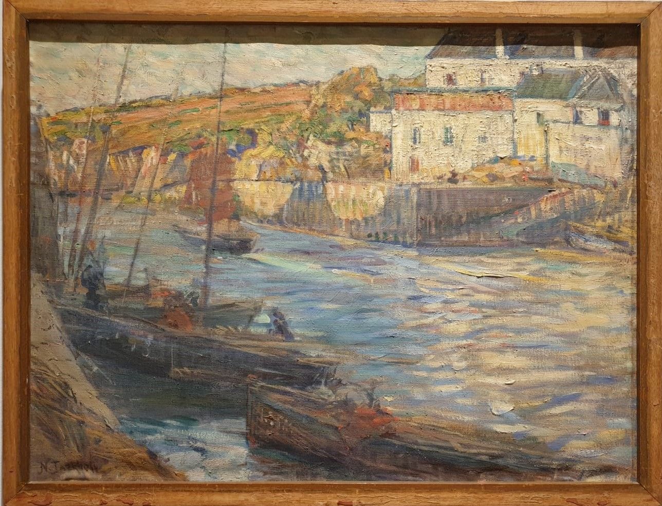 Николай Тархов (1871-1930) Пейзаж (Сена. Лодки у причала) 1900-е холст, масло