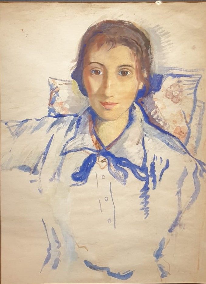 Зинаида Серебрякова (1884-1967) Автопортрет. не ранее 1916. бумага, темпера