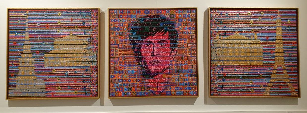 Владимир Гвоздев. Триптих. Рудольф Нуреев. Судьба. 2019, холст, масло, акрил