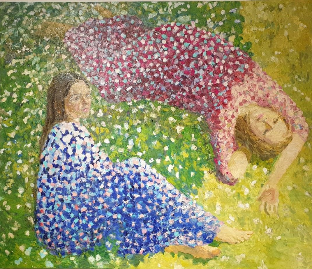Наталия Юстицкая. Ситцы. Холст, масло, 2024