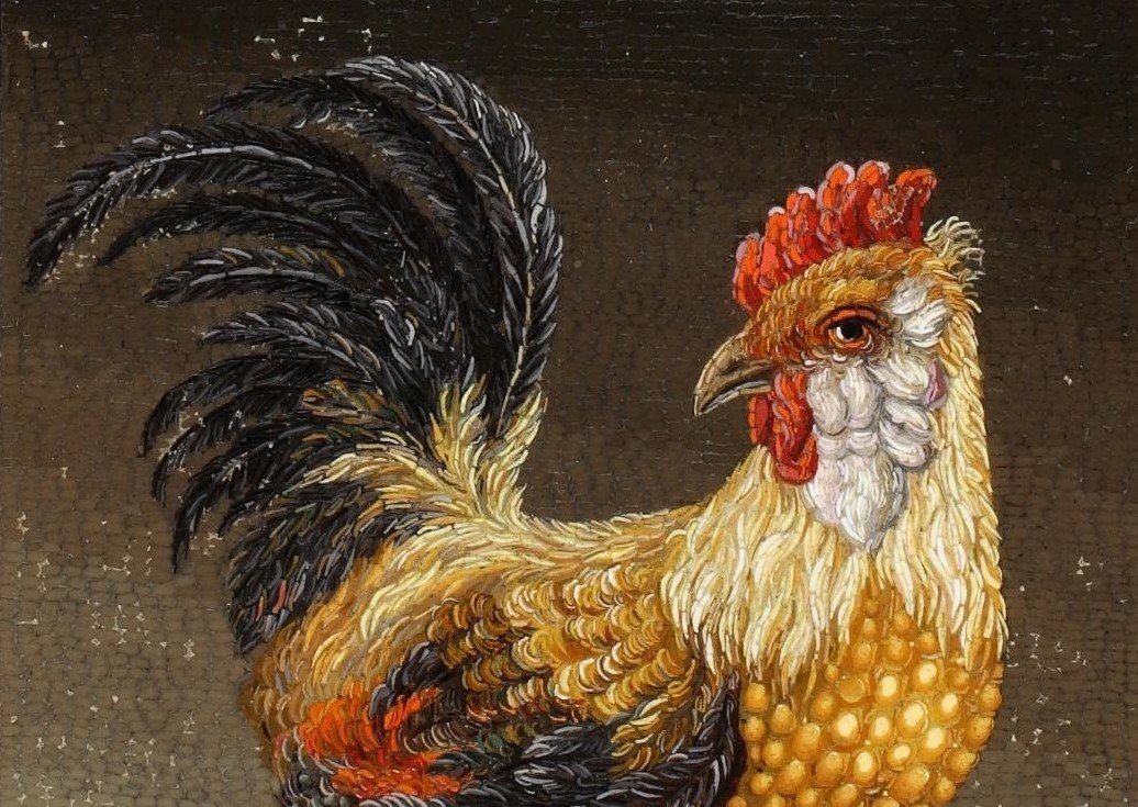Неизвестный русский художник-мозаичист (предположительно Веклер Е.Я). Мозаика «Петух». Источник фото: телеграмм-канал Музея В.А. Тропинина и московских художников его времени