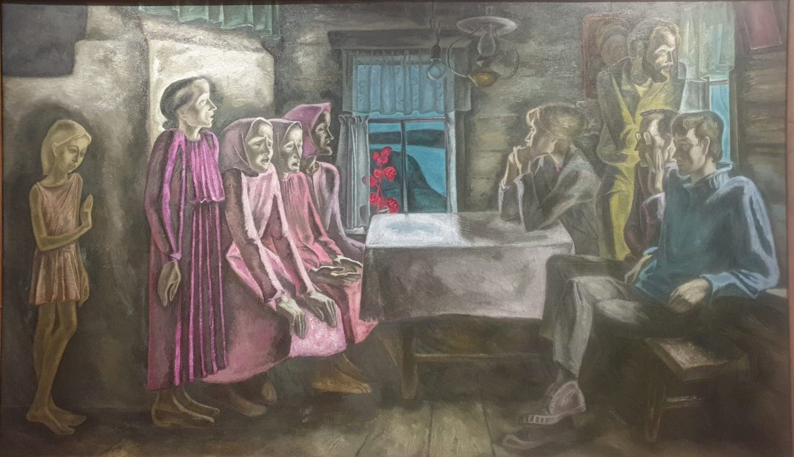 Северная песня. "Ой, да как всех мужей побрали на войну". 1966-1968 холст, масло
