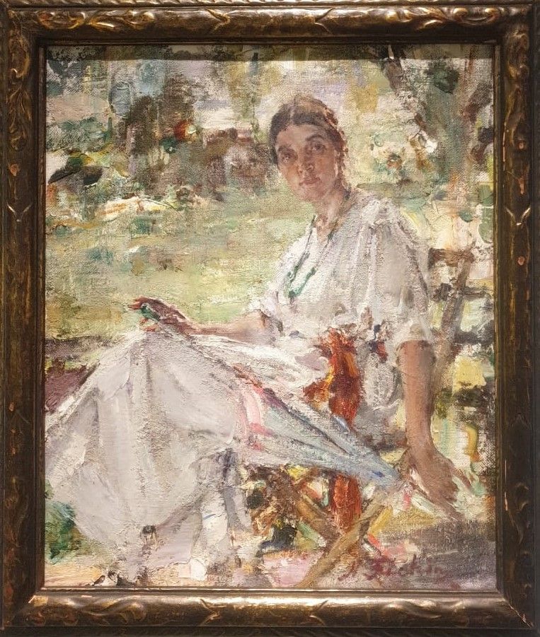 Николай Фешин Портрет жены художника Александры Фешиной 1924 холст, масло