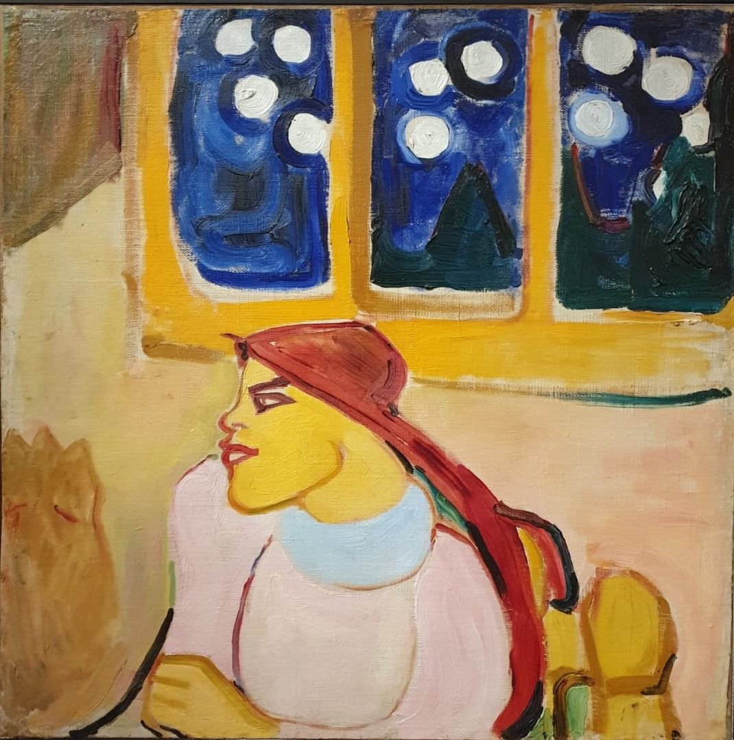 Елена Гуро Женщина в платке (скандинавская царевна) 1910 холст, масло