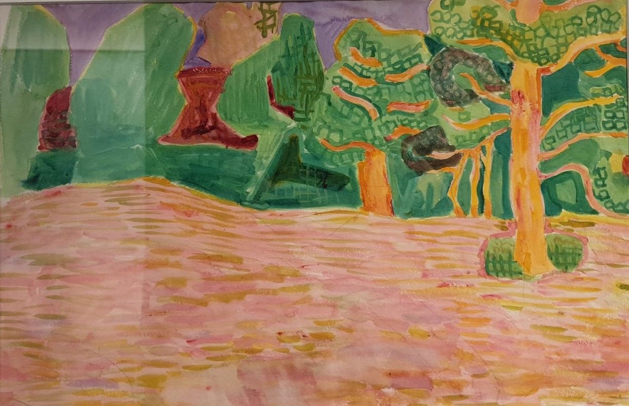 Елена Гуро Сосны 1910-е бумага, акварель