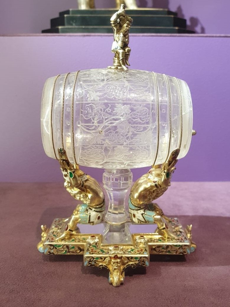 Бочонок. Австрия, Вена 1860-е-начало 1870-х горный хрусталь, серебро, эмаль