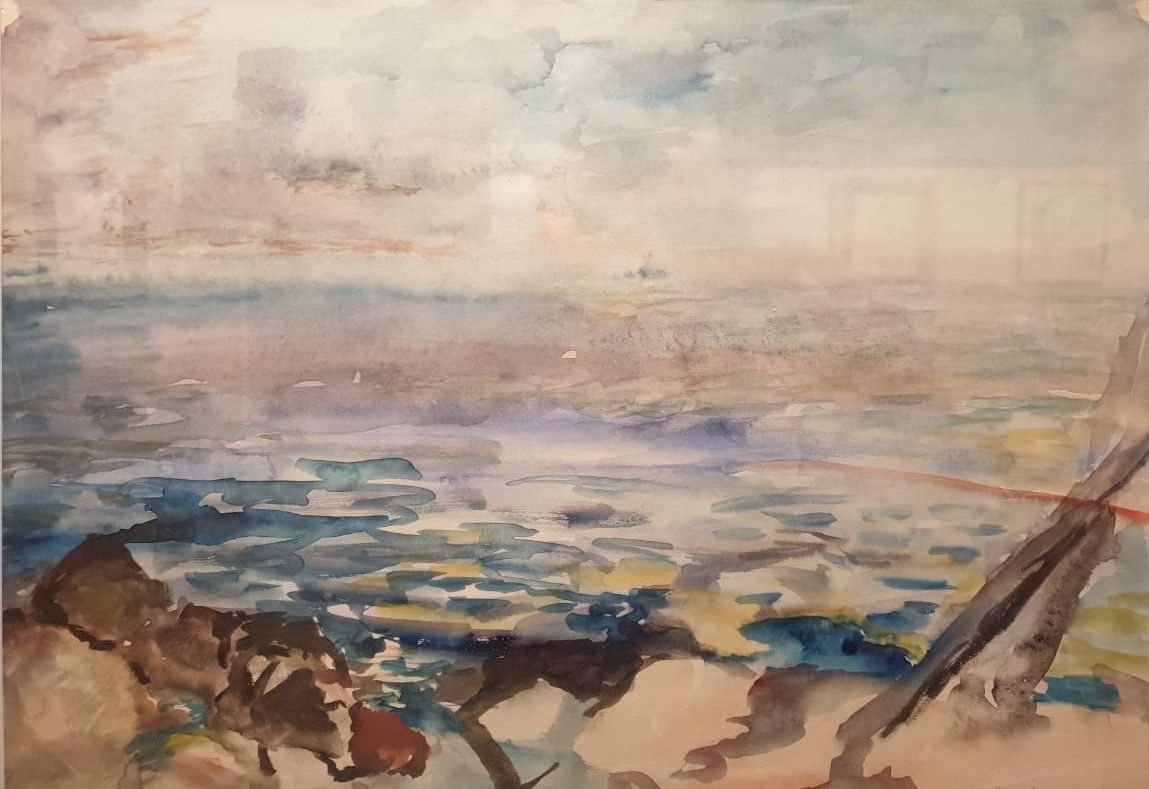 Керчь. У моря. 1932 бумага, акварель