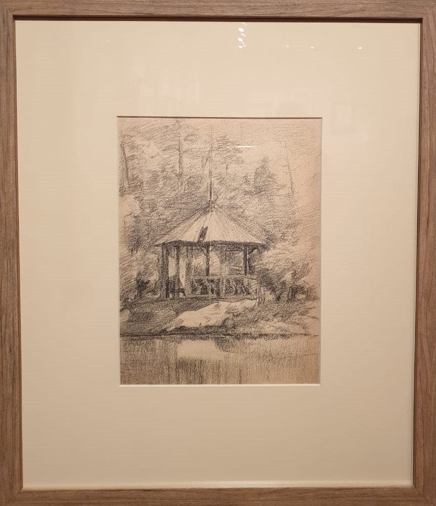 Беседка у воды 1920-е бумага, карандаш