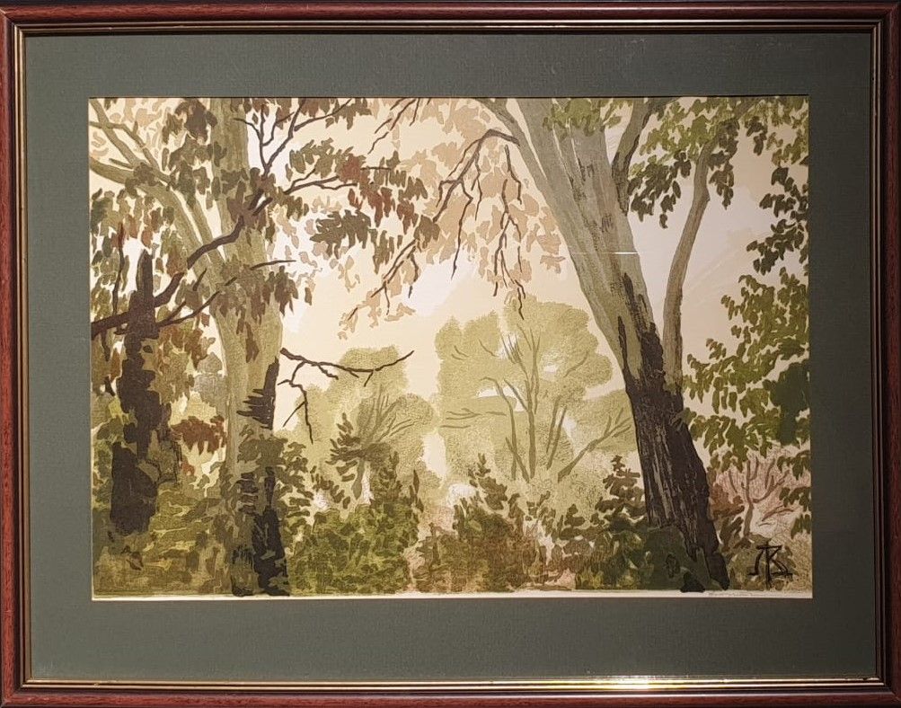 Весенний лес Бумага, линогравюра