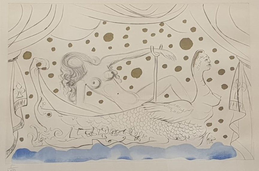 Обнаженная в ванне Бумага, гравюра, акварель 1971