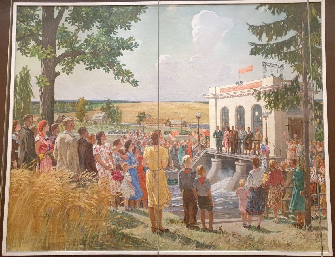 Дейнека А.А. На открытии колхозной электростанции 1952 холст, масло