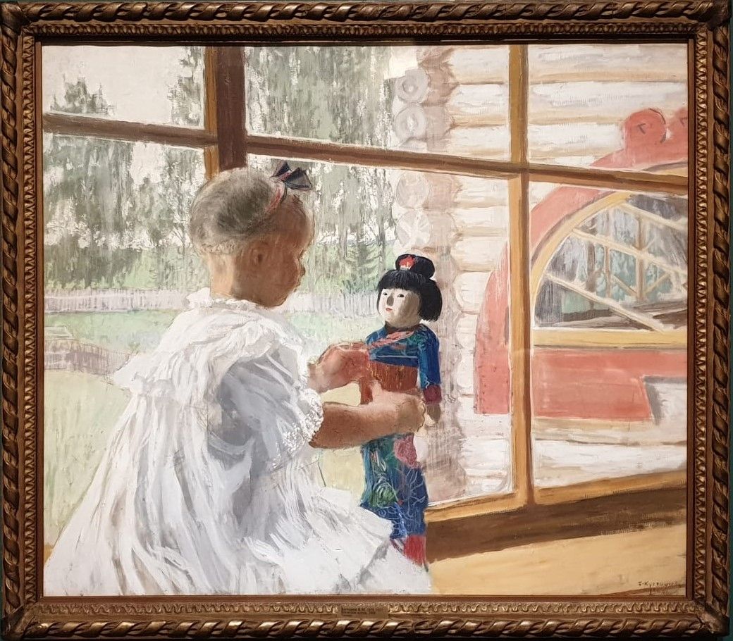 Японская кукла 1908 картон, темпера, гуашь, пастель, графитный карандаш