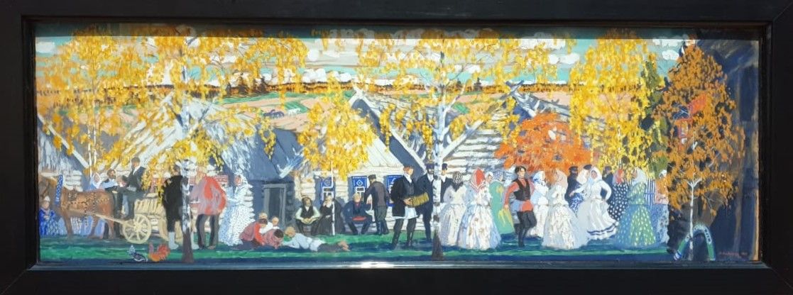 Деревенский праздник 1910 картон, темпера
