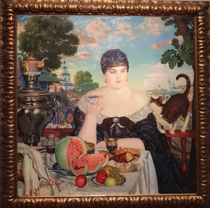 Купчиха за чаем 1918 холст, масло