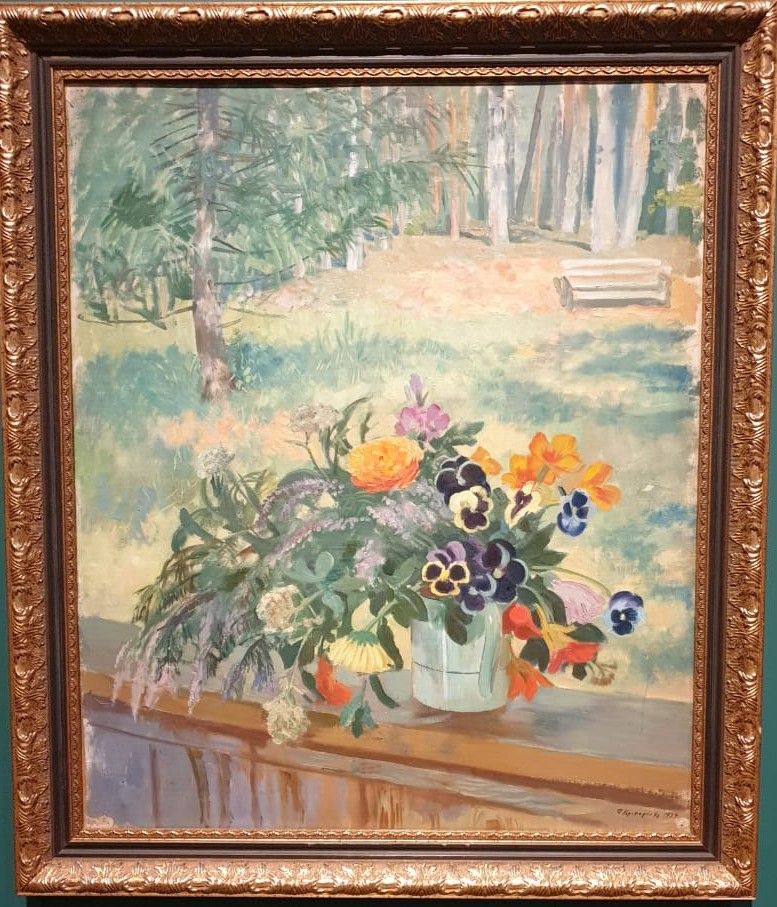 Цветы 1924 холст на фанере, масло