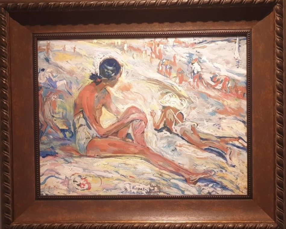 Н.М.Гущин На пляже 1935 картон, смешанная техника