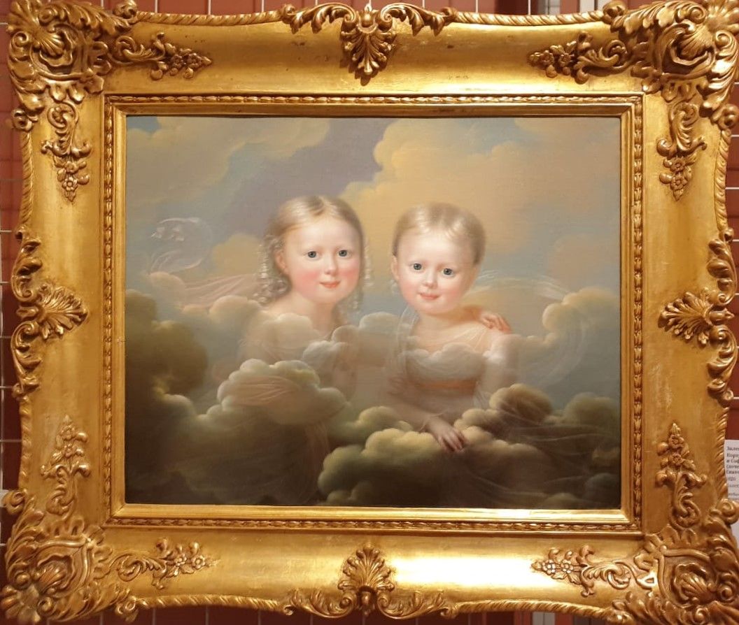 Залес Карл фон (1791-1870) Портрет принцесс Марии Фредерики и Софии Фредерики Вюртенбергских (дочерей великой княгини Екатерины Павловны) 1820 холст, масло