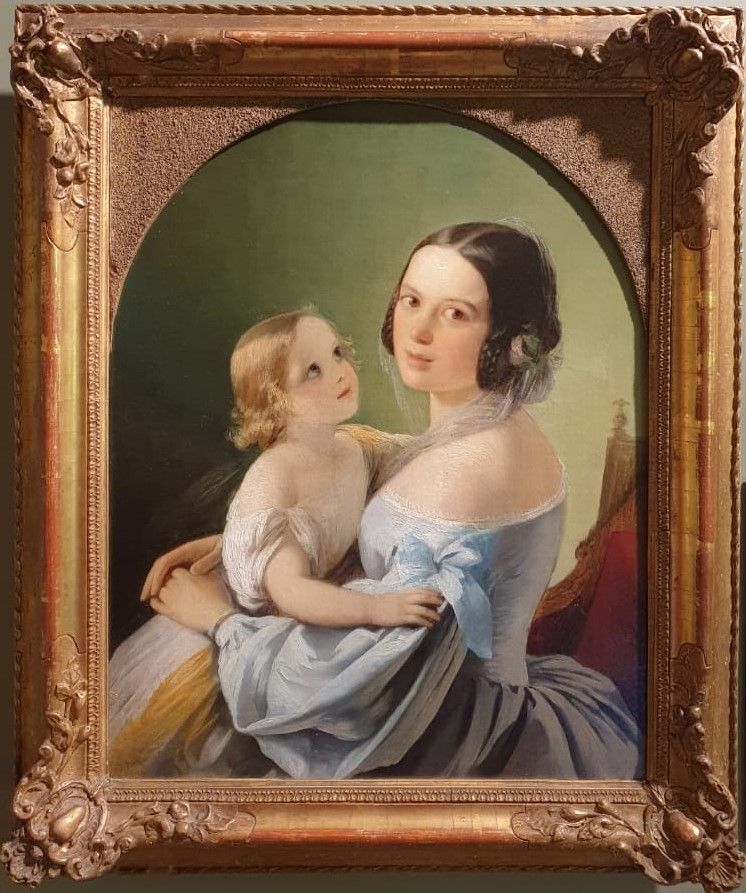 Нефф Тимофей Андреевич (1805-1876) Портрет неизвестной с ребенком 1840-е холст, масло