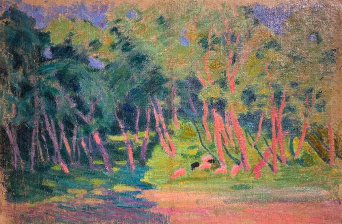 Зоя Матвеева-Мостова. Роща с розовыми стволами. 1913. холст, масло