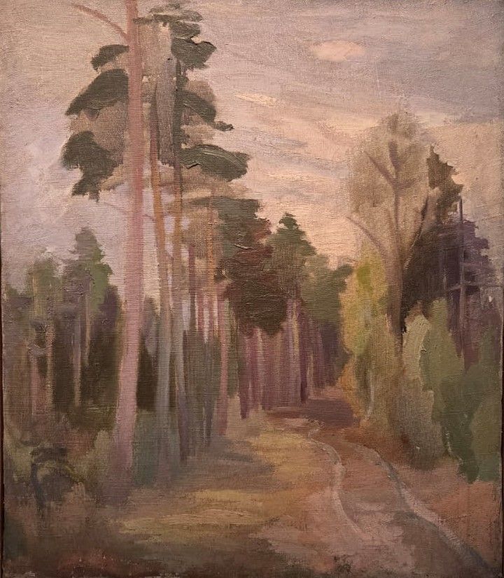 Дорога в лесу. 1930-е. холст, масло