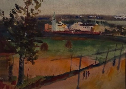 Старая Ладога. 1930-е. бумага, акварель