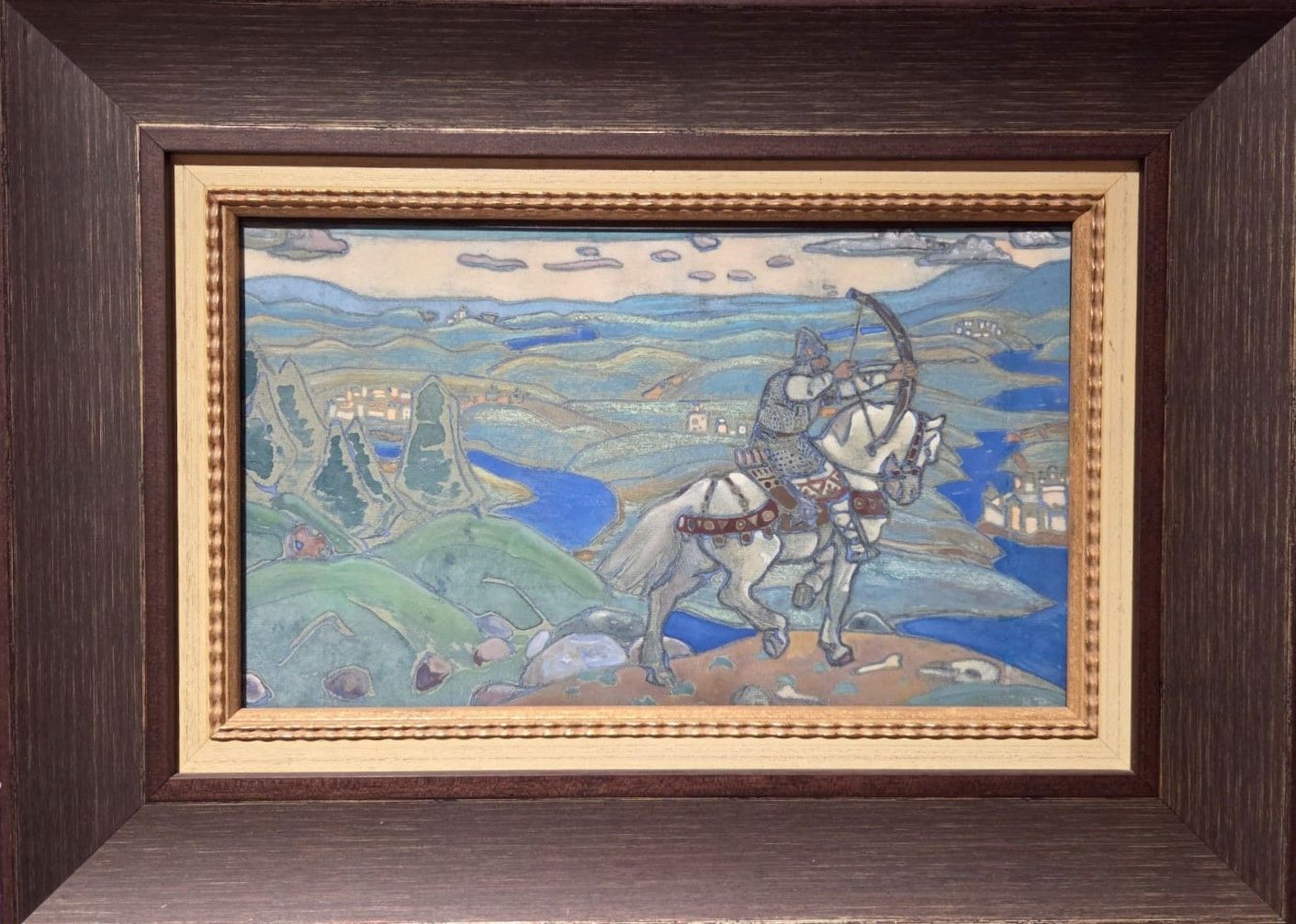 Рерих Н.К. Илья Муромец. Эскиз для "Богатырского фриза" в доме Ф.Г.Бажанова 1909-1910 гг. Бумага на картоне, карандаш, темпера